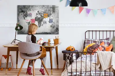 Magnetisk skrivetavle med verdenskort