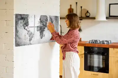 Magnetisk skrivetavle med verdenskort