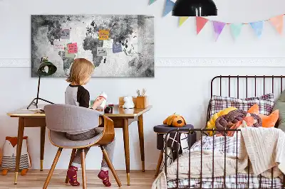 Magnetisk skrivetavle med verdenskort