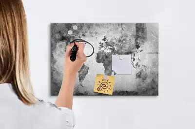 Magnetisk skrivetavle med verdenskort