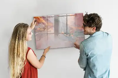 Magnetisk skrivetavle i dekorativ marmor-design