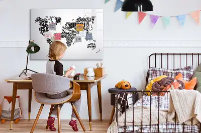 Magnetisk verdenskort tavle til at tegne på