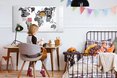 Magnetisk verdenskort tavle til at tegne på