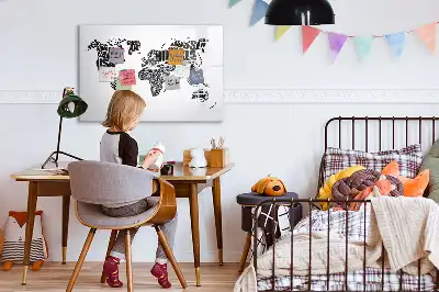 Magnetisk verdenskort tavle til at tegne på