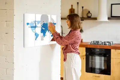 Magnetisk skrivetavle med verdenskort