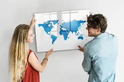 Magnetisk skrivetavle med verdenskort