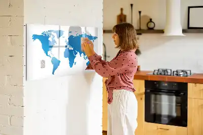 Magnetisk skrivetavle med verdenskort