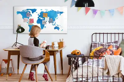Magnetisk skrivetavle med verdenskort
