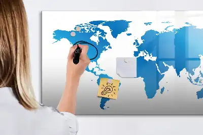 Magnetisk skrivetavle med verdenskort