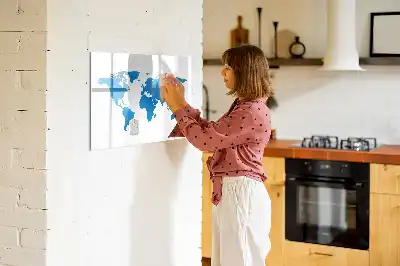 Magnetisk skrivetavle med verdenskort