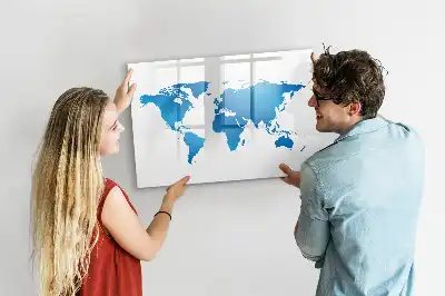 Magnetisk skrivetavle med verdenskort