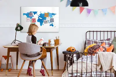 Magnetisk skrivetavle med verdenskort