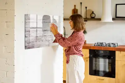 Magnetisk skrivetavle med motiv af træbrædder
