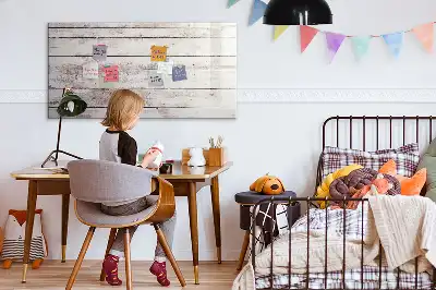 Magnetisk skrivetavle med motiv af træbrædder