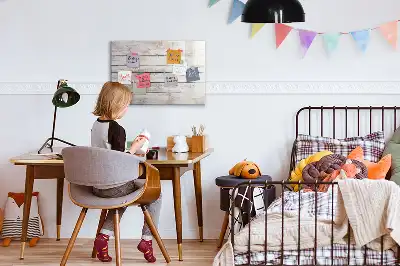 Magnetisk skrivetavle med motiv af træbrædder