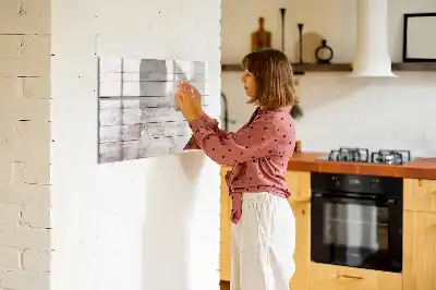 Magnetisk skrivetavle med motiv af træbrædder