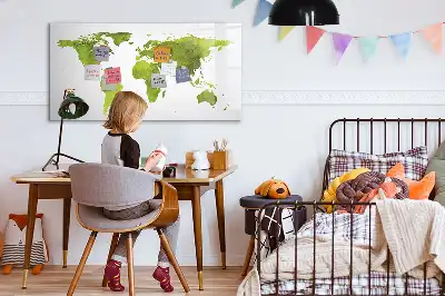 Tavle til at tegne magnetisk Akvarelverdenskort