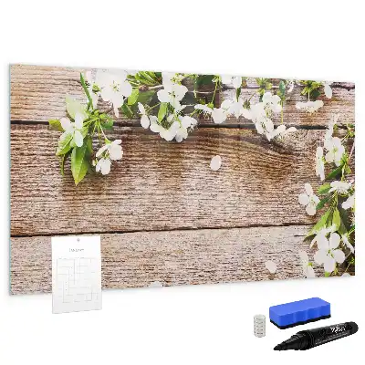 Magnetisk tegnetavle motiv med blomster på træ