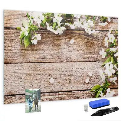 Magnetisk tegnetavle motiv med blomster på træ