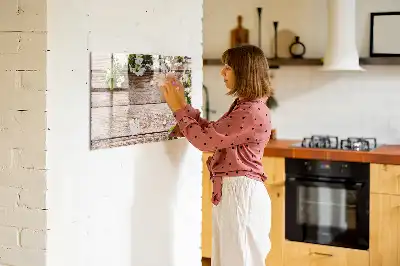 Magnetisk tegnetavle motiv med blomster på træ