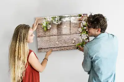 Magnetisk tegnetavle motiv med blomster på træ