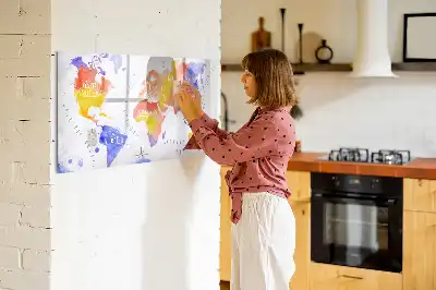 Magnetisk tegnetavle verdenskort med akvarelmotiv