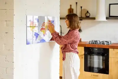 Magnetisk tegnetavle verdenskort med akvarelmotiv