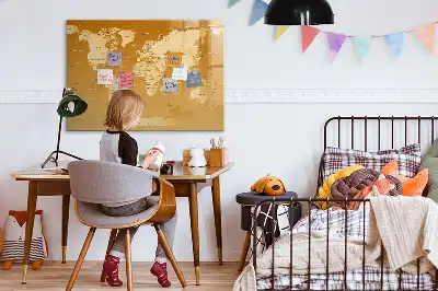 Magnetisk verdenskort til tegning tavle til at tegne på