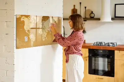 Magnetisk verdenskort til tegning tavle til at tegne på
