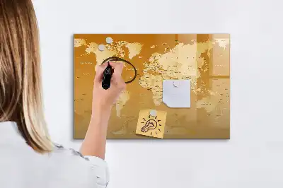 Magnetisk verdenskort til tegning tavle til at tegne på