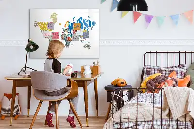 Magnetisk tegnetavle udformet som et verdenskort