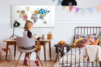 Magnetisk tegnetavle udformet som et verdenskort