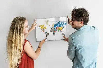 Magnetisk tegnetavle udformet som et verdenskort