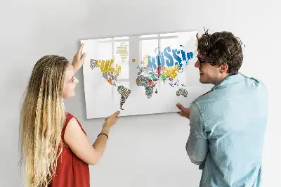 Magnetisk tegnetavle udformet som et verdenskort