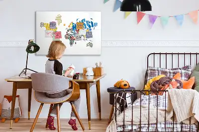 Magnetisk tegnetavle udformet som et verdenskort