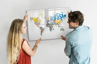 Magnetisk skrivetavle med verdenskort-design