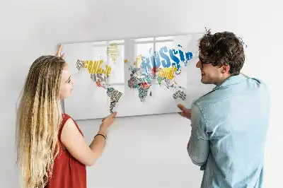 Magnetisk skrivetavle med verdenskort-design