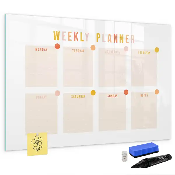 Tavle til at tegne magnetisk Ugeplanner