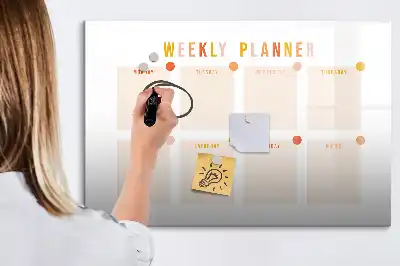 Tavle til at tegne magnetisk Ugeplanner