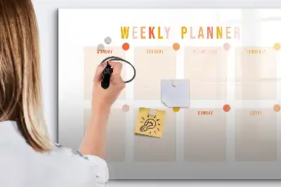 Tavle til at tegne magnetisk Ugeplanner