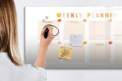 Tavle til at tegne magnetisk Ugeplanner