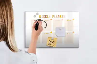 Tavle til at tegne magnetisk Ugeplanner