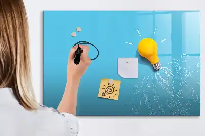 Magnetisk skrivetavle med motiv af en pære