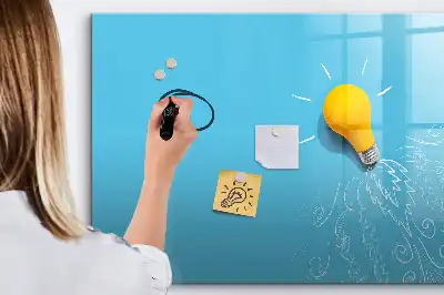 Magnetisk skrivetavle med motiv af en pære