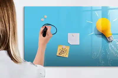 Magnetisk skrivetavle med motiv af en pære