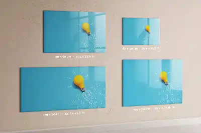 Magnetisk skrivetavle med motiv af en pære