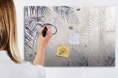 Magnetisk skrivetavle med motiv af palmeblad