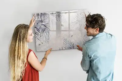 Magnetisk skrivetavle med motiv af palmeblad