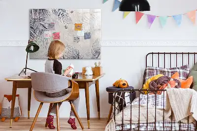 Magnetisk skrivetavle med motiv af palmeblad