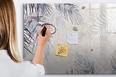 Magnetisk skrivetavle med motiv af palmeblad